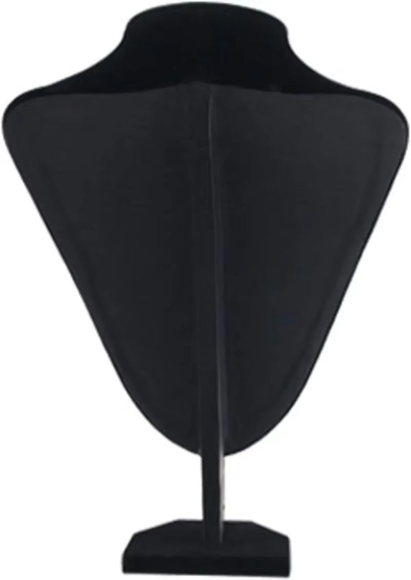 Black Velvet Jewelry Display Stand Set  2Piece Necklace Holder Mannequin Bust For Professional Show 2