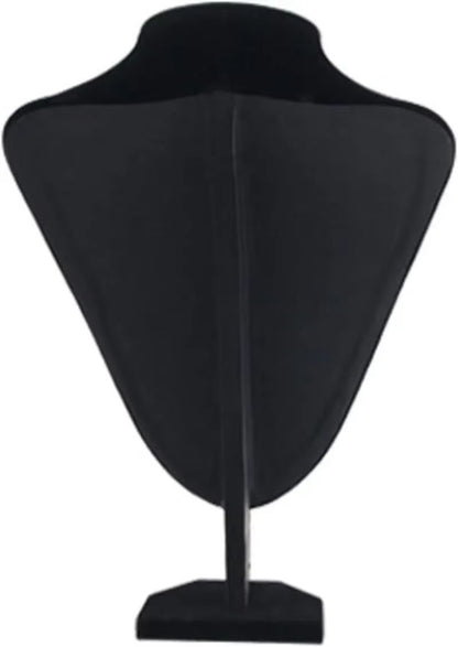 Black Velvet Jewelry Display Stand Set  2Piece Necklace Holder Mannequin Bust For Professional Show 2