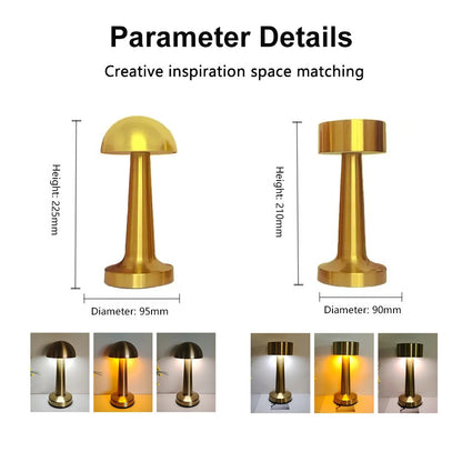 Rechargeable Table Lamp Metal Touch Sensor LED Desk Light For Bedroom Nightstand Coffee Table Decor 4