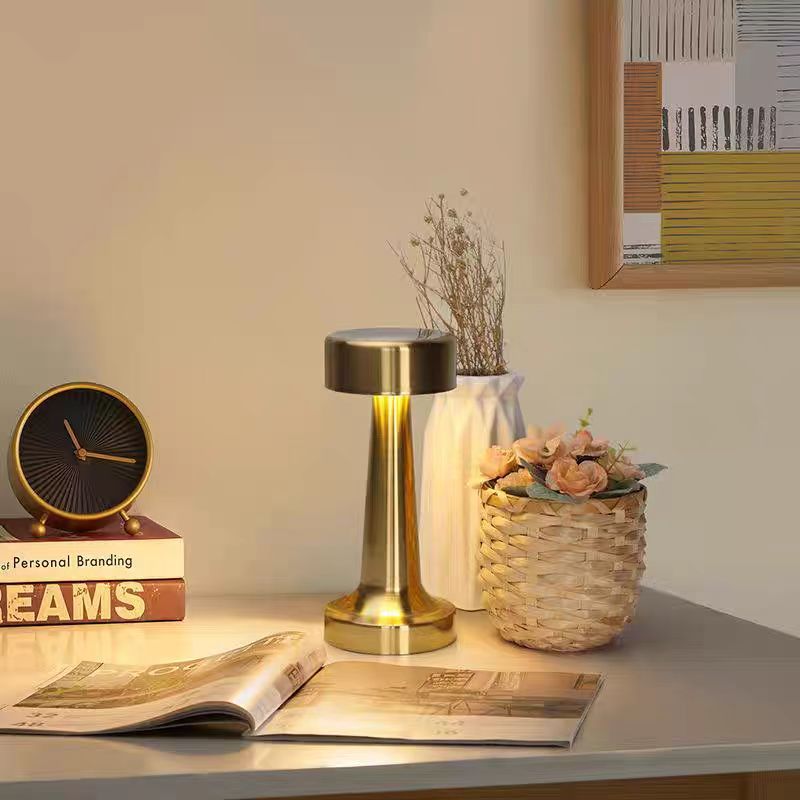 Rechargeable Table Lamp, Metal Touch Sensor, LED Desk Light, for Bedroom Nightstand, Coffee Table Decor, Restaurant Bar