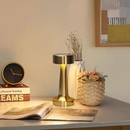 Rechargeable Table Lamp, Metal Touch Sensor, LED Desk Light, for Bedroom Nightstand, Coffee Table Decor, Restaurant Bar