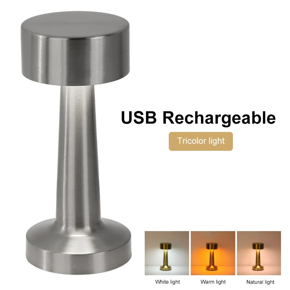 Rechargeable Table Lamp Metal Touch Sensor LED Desk Light For Bedroom Nightstand Coffee Table Decor 7