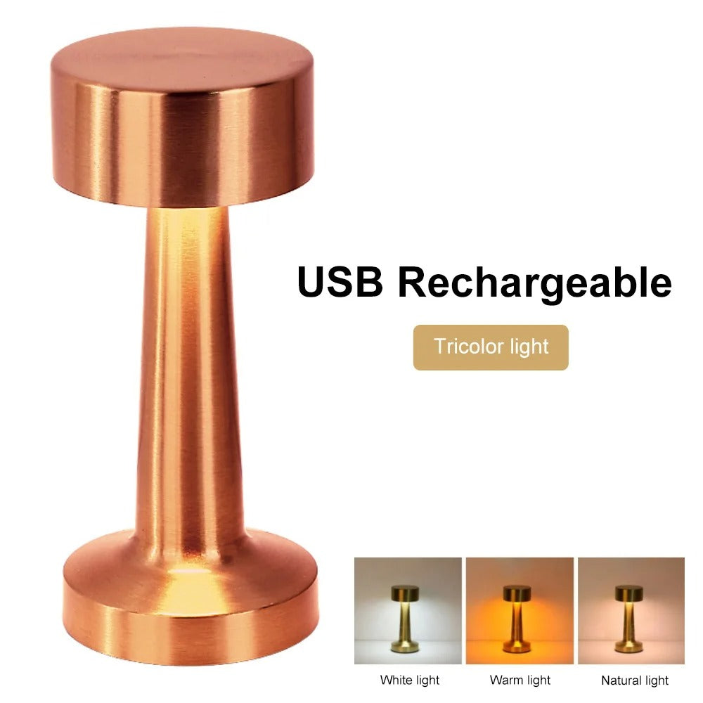 Rechargeable Table Lamp Metal Touch Sensor LED Desk Light For Bedroom Nightstand Coffee Table Decor 8