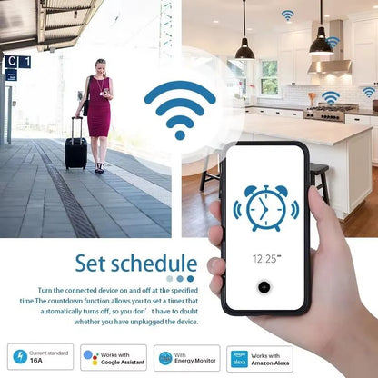 Tuya Smart WiFi Plug With Power Monitoring  16A20A Smart Socket For Google Assistant  Alexa 3