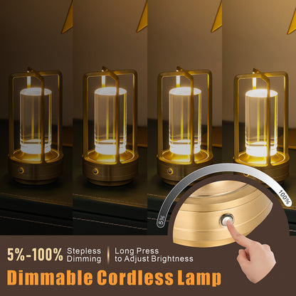Rechargeable LED Cordless Table Lamp, Creative Desk Lamps, Dimmable Night Lights for Bedroom, Restaurant, and Camping
