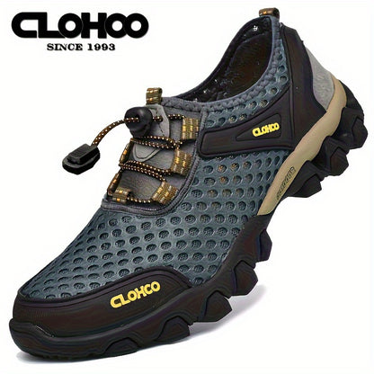 Mens Outdoor Camp Walking Shoes, Lightweight Mesh Sports Shoes with Non-Slip Rubber Soles for Summer Comfort