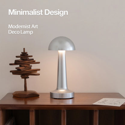 Cordless LED Table Lamp, Modernist Art Deco Design, Touch Control Desk Lamp for Home Decor