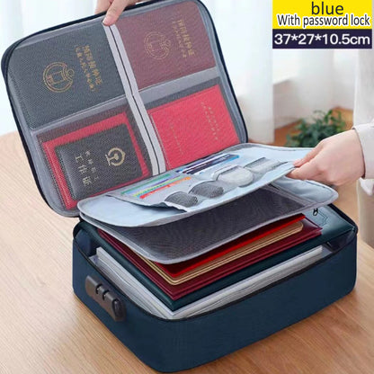 Large Capacity Household Folder, Certificate Passport Card Bag, Home Document Storage Organizer, Durable Archive Storage