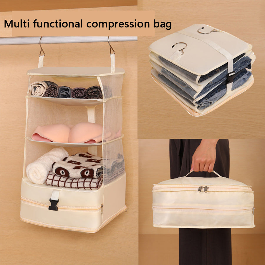 Dormitory Wardrobe Storage Artifact, Hanging Multi Functional Travel Bag, Underwear Socks Compression Organizer