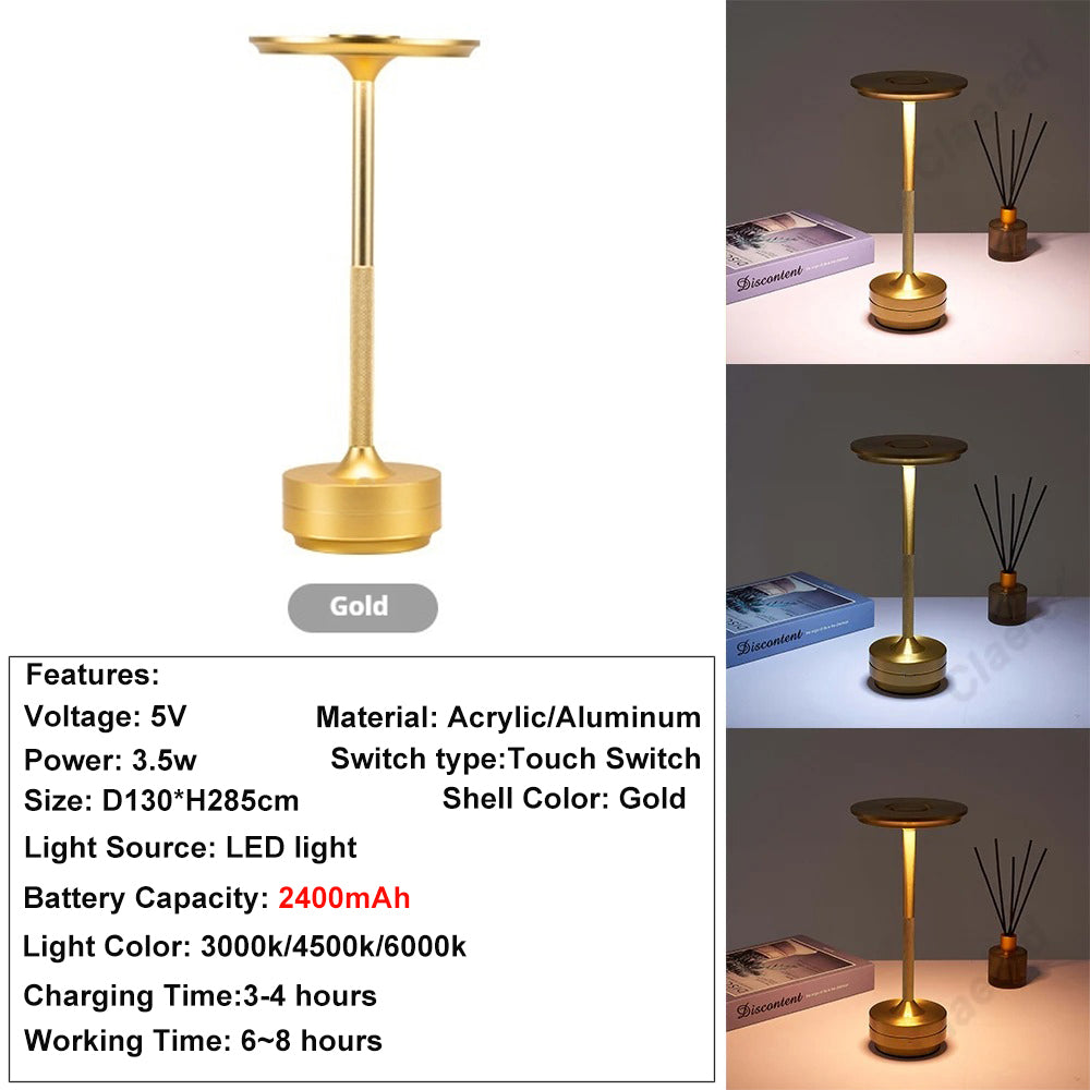 Rechargeable Wireless Table Lamp LED Touch Sensor Night Light Desktop Reading Lamp For Bedroom Bar  10