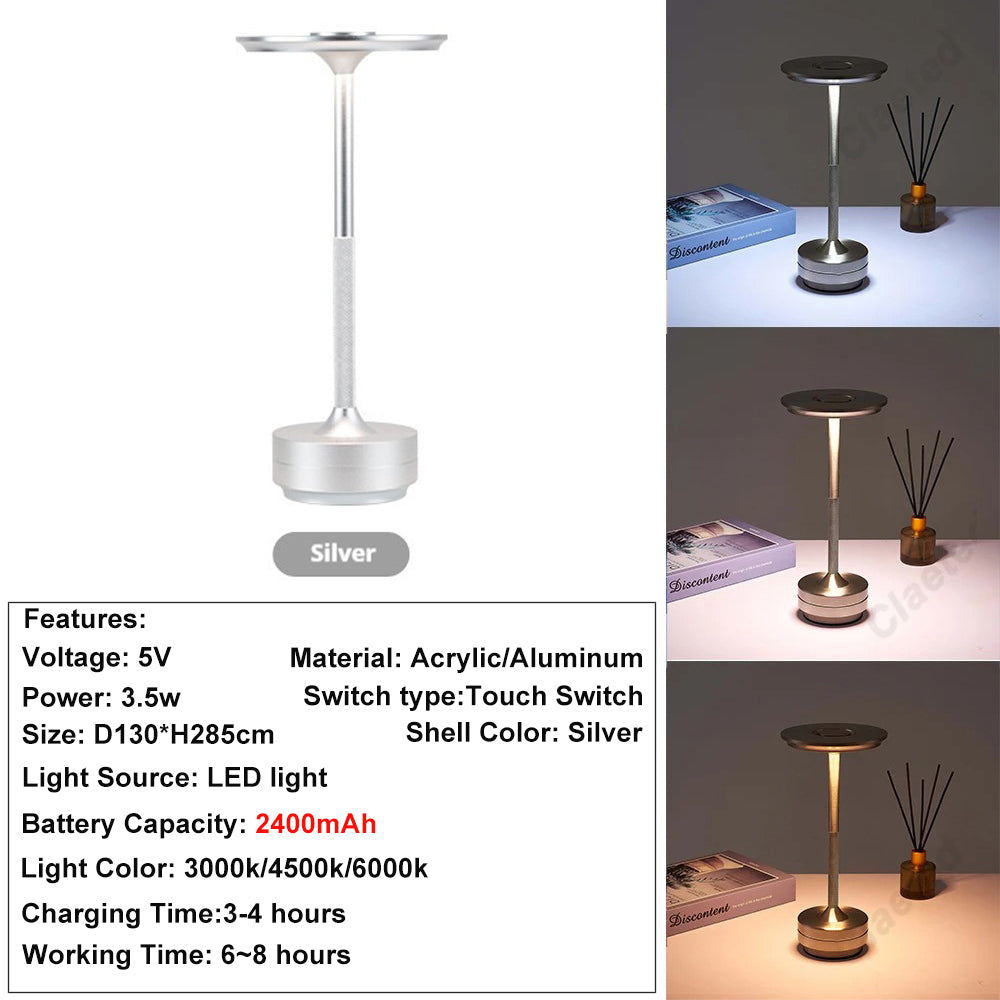 Rechargeable Wireless Table Lamp LED Touch Sensor Night Light Desktop Reading Lamp For Bedroom Bar  11