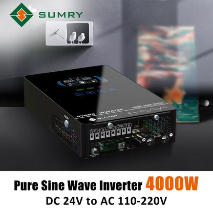 Sumry 4000W Hybrid Solar Inverter  24V OffGrid Pure Sine Wave Power Inverter With 140A MPPT Control
