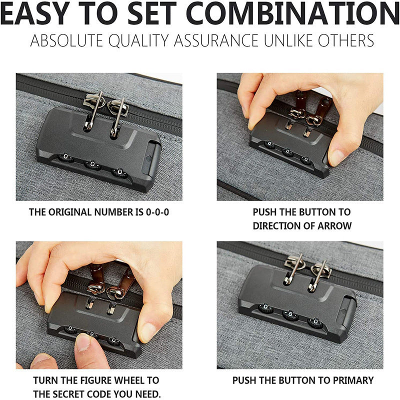 Combination Lock Smell Proof Cigarette Smoking Bag Tobacco Herbs Stash Box Secure Cigar Grinder Pip 4