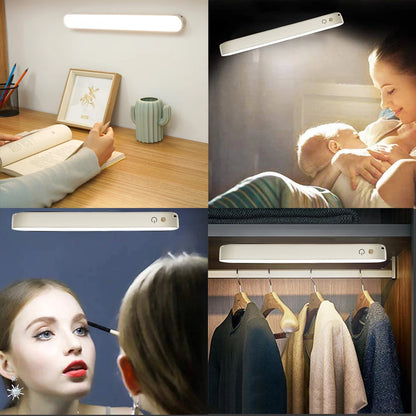 USB Rechargeable Desk Lamp, Magnetic LED Night Light with Dimming, Office Reading Lamp for Study, Computer Stand Light