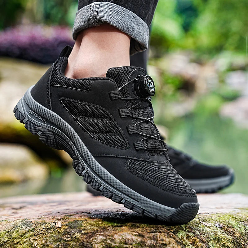 Mens Outdoor Hiking Shoes, Breathable, Non-Slip, and Durable Walking & Climbing Sport Shoes, Adventure Foot