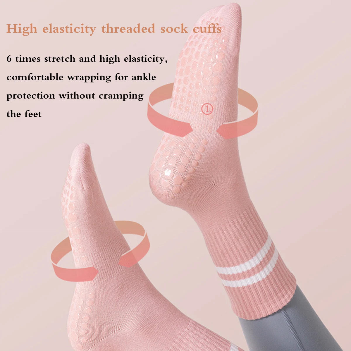 Non Slip Pilates Socks With Grips For Women Breathable Yoga  Barre Socks For Secure Movement 4