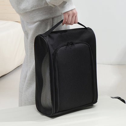 Travel Shoe Storage Bag, Black Oxford Cloth, Portable Business Slipper Bag, Football and Basketball Shoe Organizer