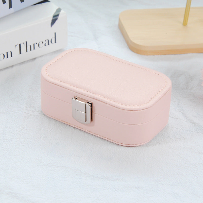 Korean Portable Jewelry Storage Box, Simple Snap Button Earrings Organizer, Necklace Ring Travel Jewelry Case