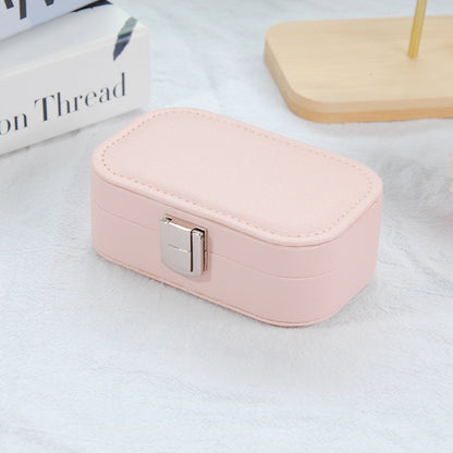 Korean Portable Jewelry Storage Box, Simple Snap Button Earrings Organizer, Necklace Ring Travel Jewelry Case