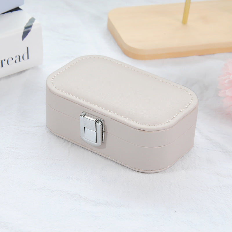Korean Portable Jewelry Storage Box, Simple Snap Button Earrings Organizer, Necklace Ring Travel Jewelry Case