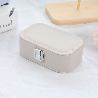 Korean Portable Jewelry Storage Box, Simple Snap Button Earrings Organizer, Necklace Ring Travel Jewelry Case