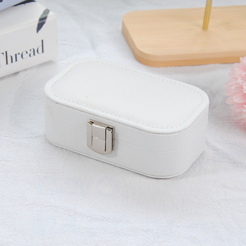 Korean Portable Jewelry Storage Box, Simple Snap Button Earrings Organizer, Necklace Ring Travel Jewelry Case