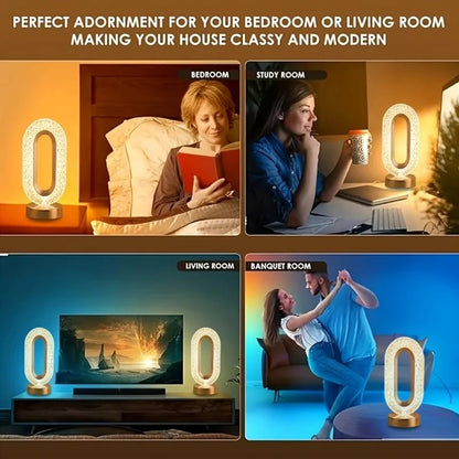 Creative 3D Track Crystal Table Lamp, USB Charging Night Light for Bedroom, Office, Living Room, Party Decoration