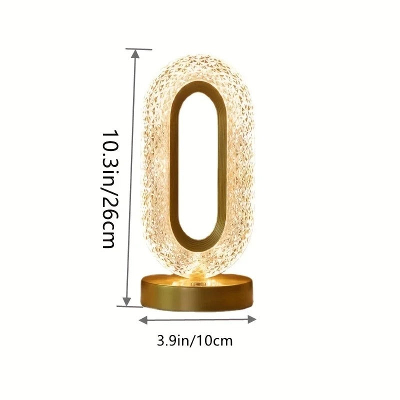 Creative 3D Track Crystal Table Lamp, USB Charging Night Light for Bedroom, Office, Living Room, Party Decoration