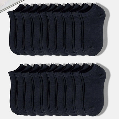High-Quality Men Solid Black Ankle Socks, Breathable, Antibacterial, Anti Odor Fashionable Versatile Casual Socks