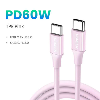 UGREEN USBC PD60W Fast Charging Cable  HighSpeed Data  Power Delivery Cord For IPhone 171615 Samsun 12