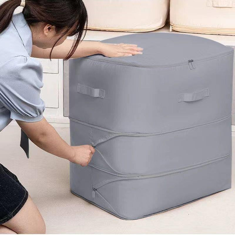 Portable Organizer for Clothes, Heavy Duty Self Compressing Storage Bag, Blankets and Quilts Storage