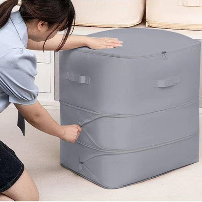 Portable Organizer for Clothes, Heavy Duty Self Compressing Storage Bag, Blankets and Quilts Storage