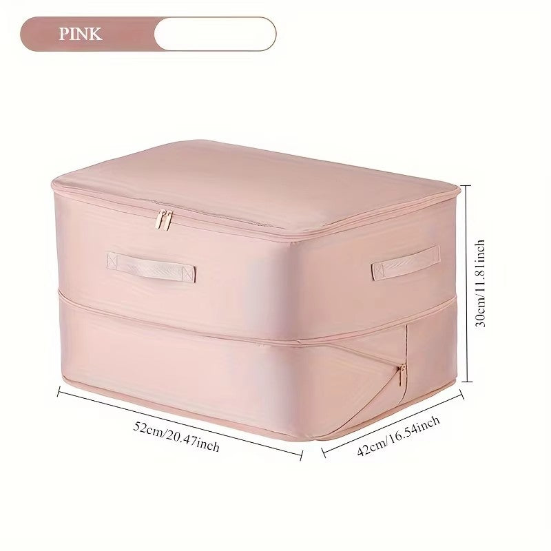 Portable Organizer for Clothes, Heavy Duty Self Compressing Storage Bag, Blankets and Quilts Storage