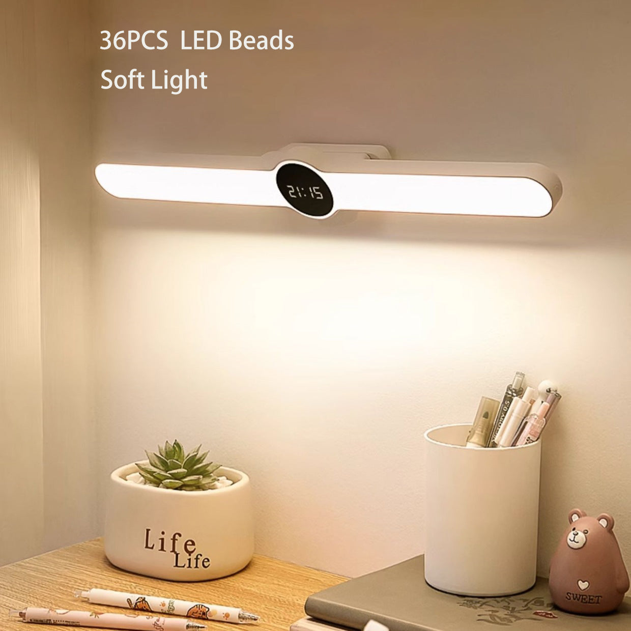 LED Desk Lamp, Eye Protection Learning Lamp with Magnetic Suction, Special Charging Design for College Student Dormitory