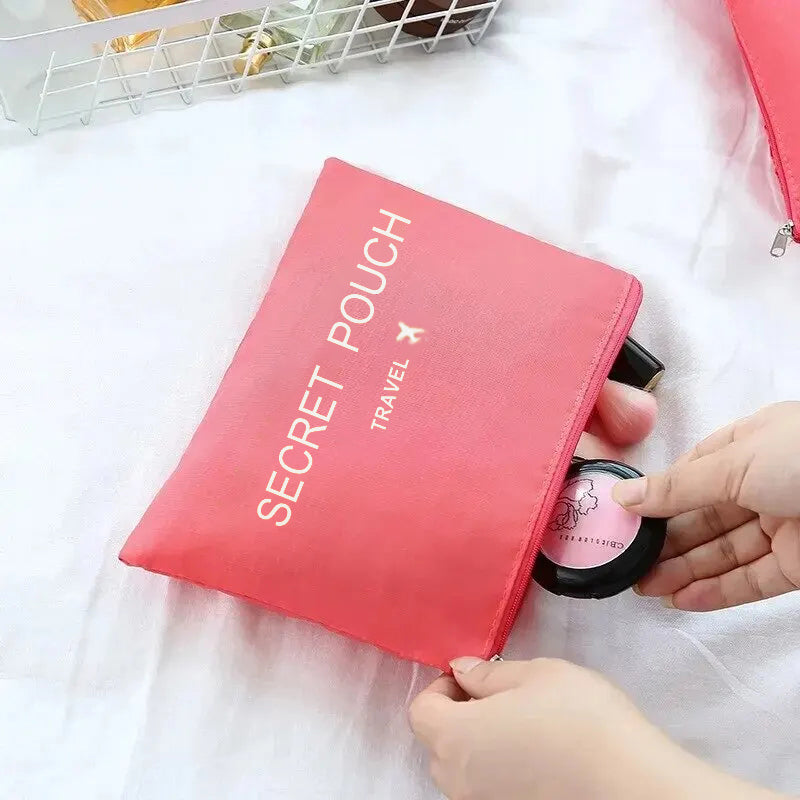 Waterproof Luggage Clothing Bag With Zipper 6 Pcs Set Travel Storage Bag Large Capacity Pink Blue G 3