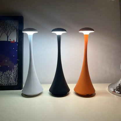 Rechargeable Mushroom Table Lamp, Wireless Touch Control, USB C Desk Lamp, Creative Atmosphere Light