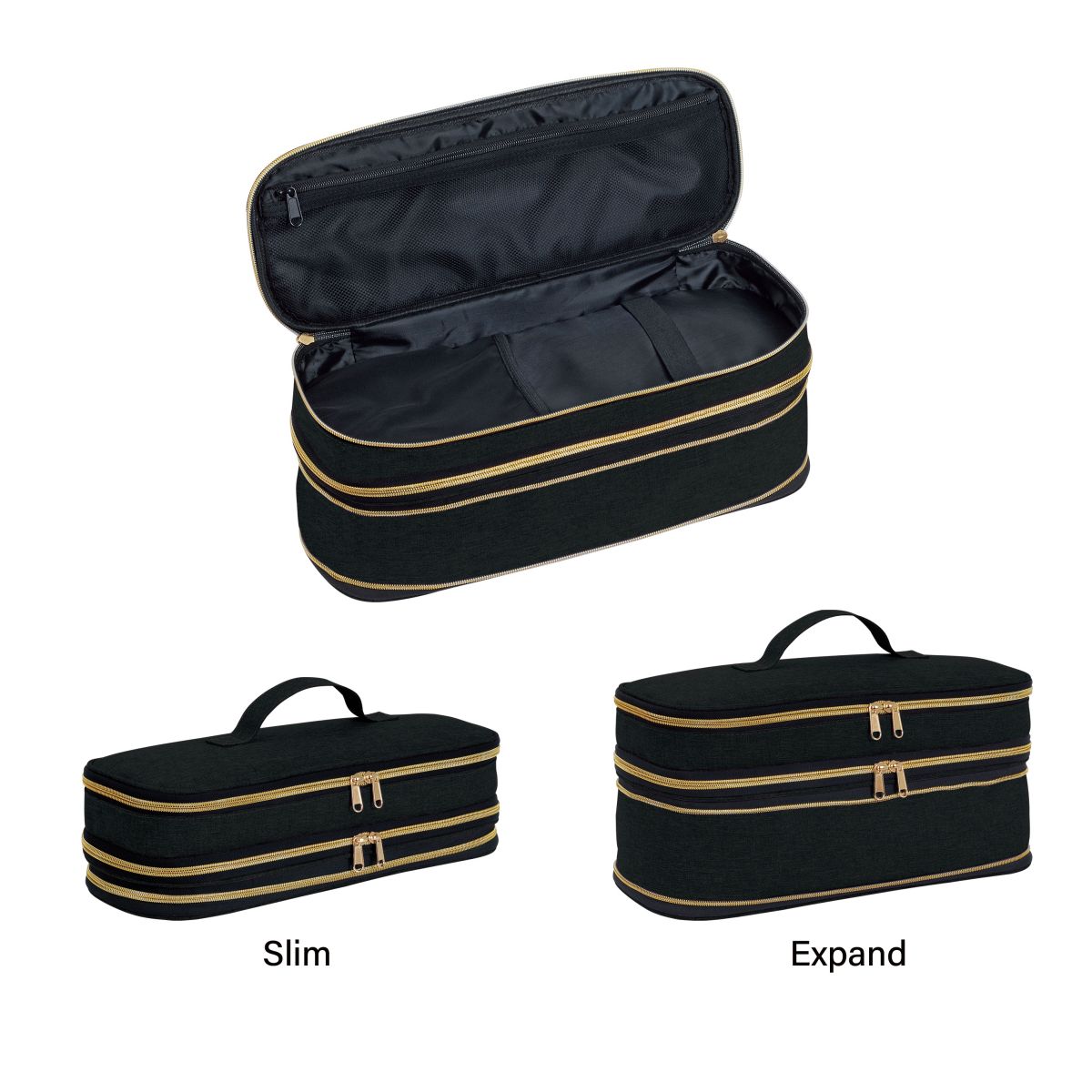 Slim Expandable Handheld Hair Dryer Storage Bag Portable Double Layer Travel Storage Bag 7