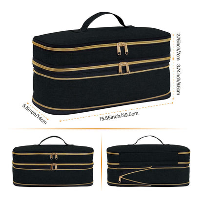 Slim Expandable Handheld Hair Dryer Storage Bag Portable Double Layer Travel Storage Bag 8