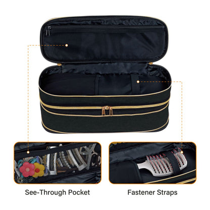 Slim Expandable Handheld Hair Dryer Storage Bag Portable Double Layer Travel Storage Bag 10