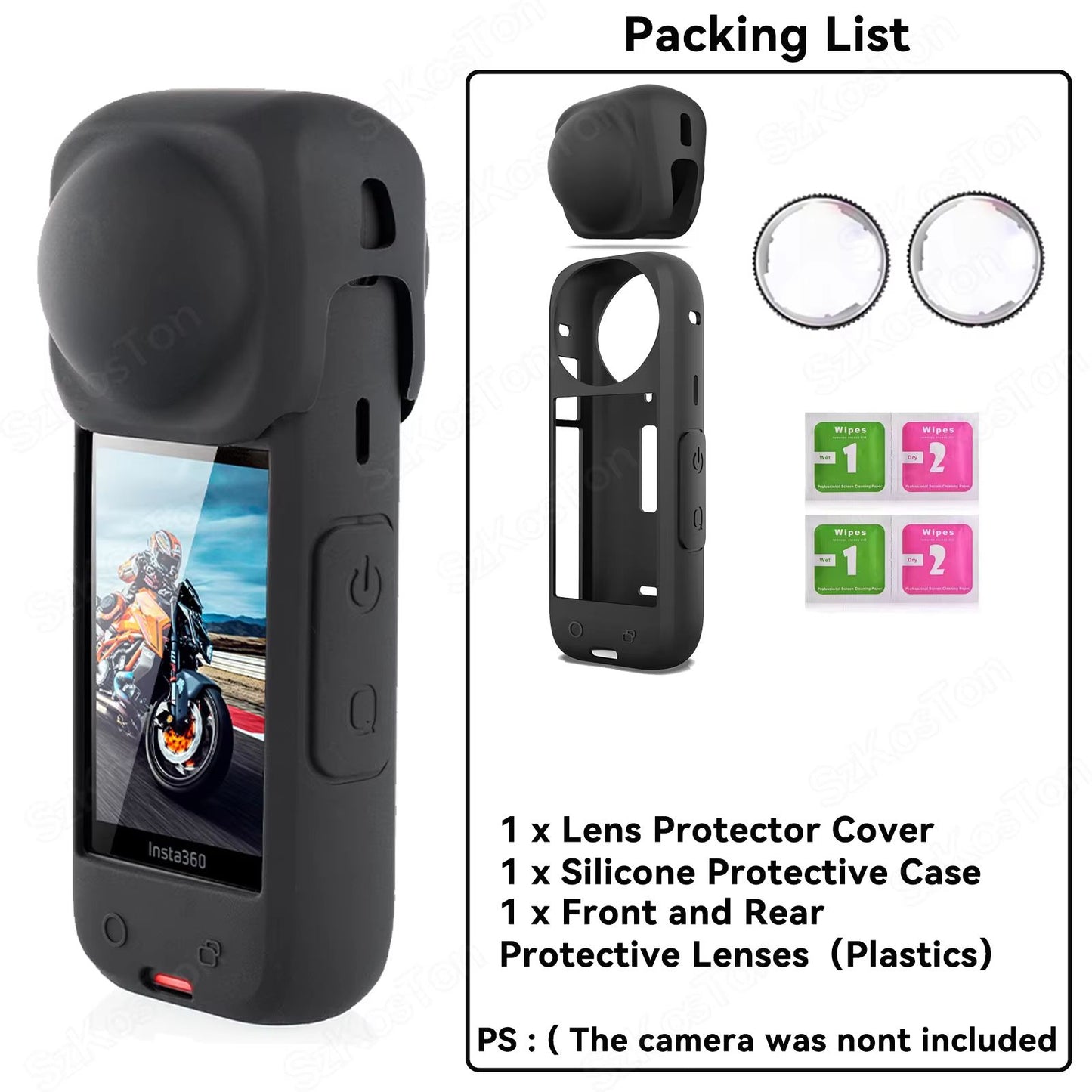 Lens Protection Kit For Insta360 X5X4  AntiScratch Lens Guards Screen Protector Film  Storage Bag 6