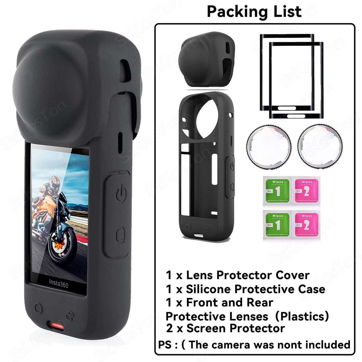 Lens Protection Kit For Insta360 X5X4  AntiScratch Lens Guards Screen Protector Film  Storage Bag 11