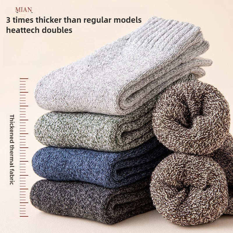 Blended Cashmere Mens MidCalf Thermal Terry Socks Thick Winter FleeceLined Towel Socks For Ultimate 3