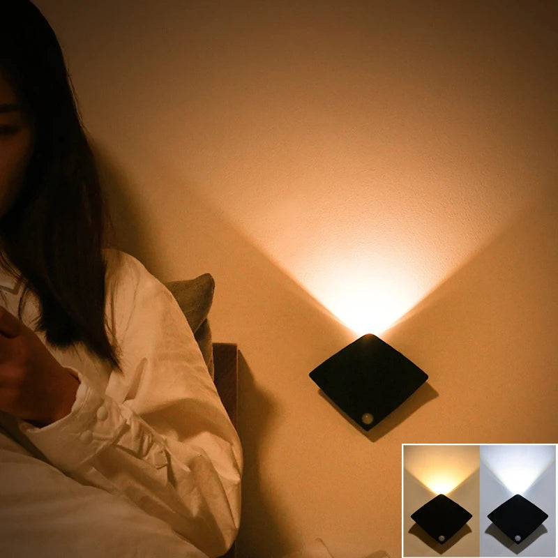 Wireless Portable Lamp, Rechargeable Wall Sconces with Motion Sensor, LED Night Light for Bedroom, Living Room
