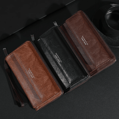 UrbanCraft Mens PU Leather Zipper Wallet and Clutch Bag