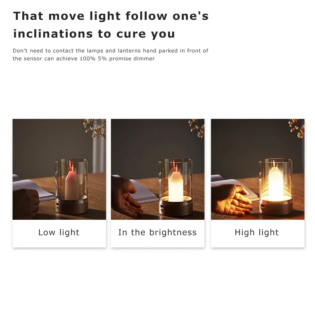 Motion Sensor Night Light, with Warm Candlelight Atmosphere, USB Charging, Manual Scanning, Automatic Switch, Home Decor