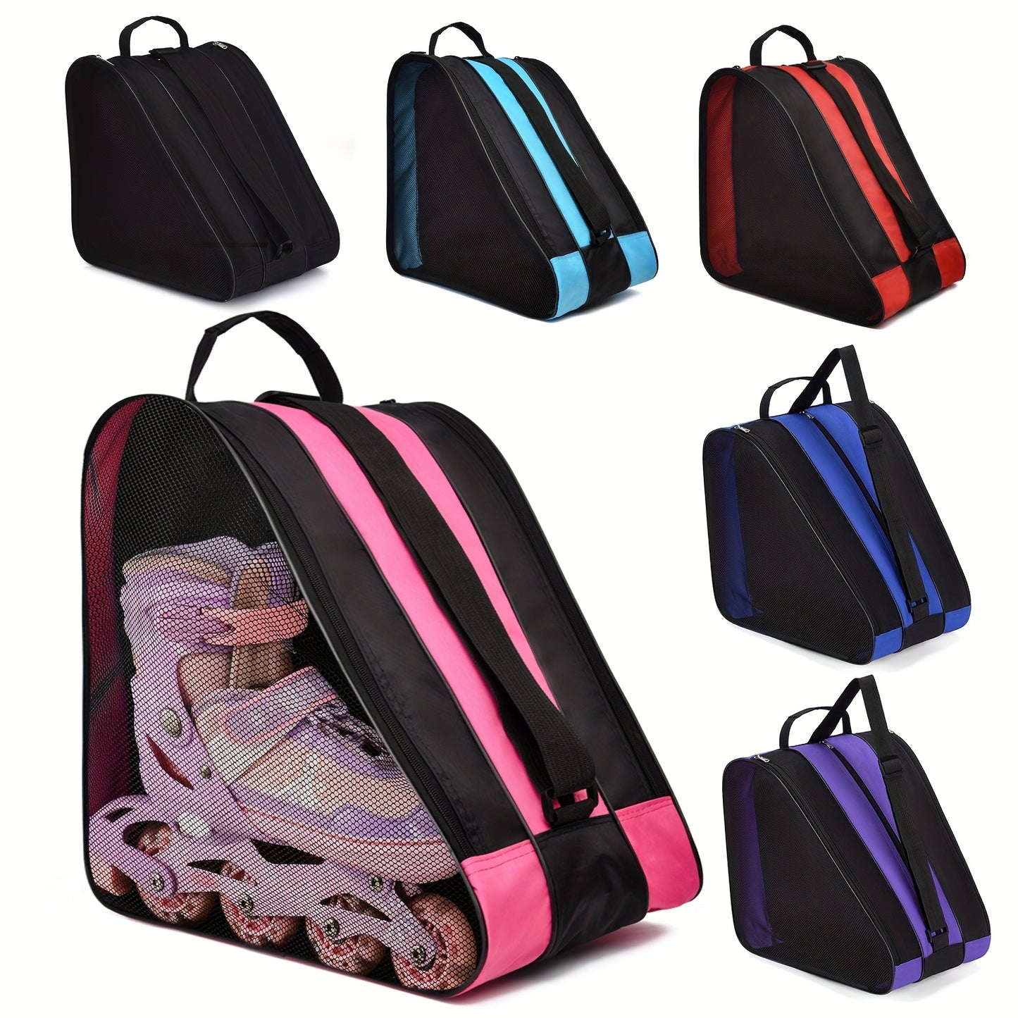 ThreeLayer Large Capacity Skate Storage Bag Handheld Thickened Skate Bag Adjustable Shoulder Strap  4