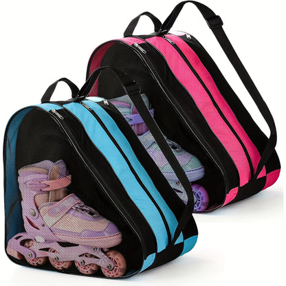 Three-Layer Large Capacity Skate Storage Bag, Handheld Thickened Skate Bag, Adjustable Shoulder Strap Carry