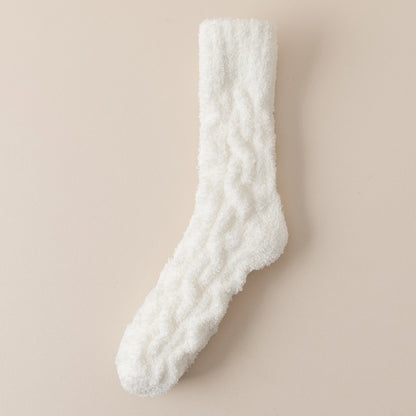Mens Thick Warm Winter Socks HighQuality Coral Fleece Thermal Cozy Middle Tube Fluffy Sleeping Sock 7