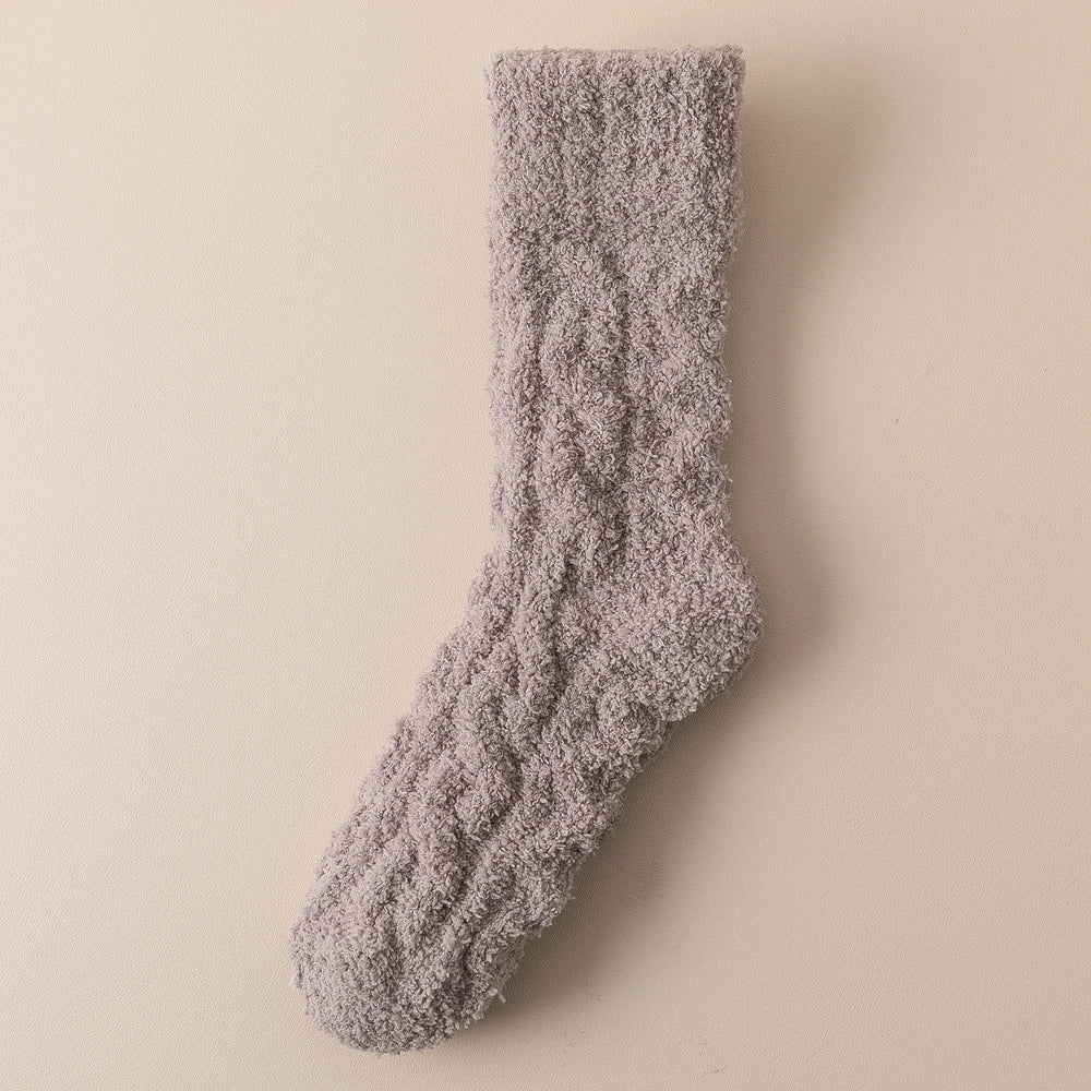 Mens Thick Warm Winter Socks HighQuality Coral Fleece Thermal Cozy Middle Tube Fluffy Sleeping Sock 10