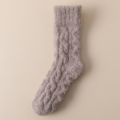 Mens Thick Warm Winter Socks HighQuality Coral Fleece Thermal Cozy Middle Tube Fluffy Sleeping Sock 10